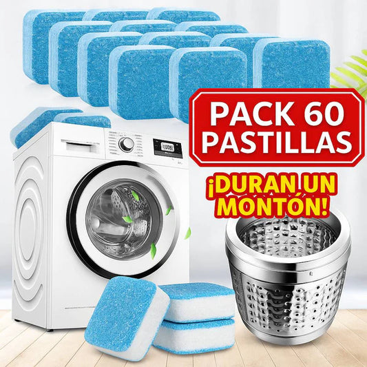Pack 60 Pastillas PowerClean – Deja Tu Lavadora Como Nueva 🧼✨